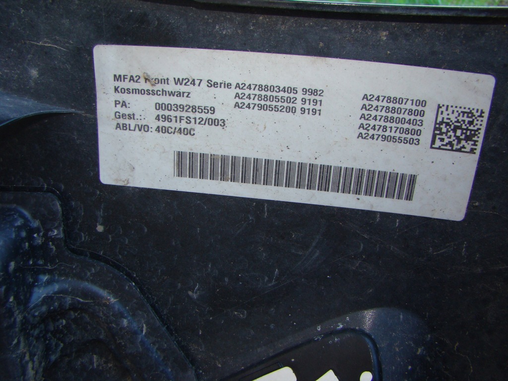 фото №7, Mercedes b-klasa w247 18r . бампер перед a490