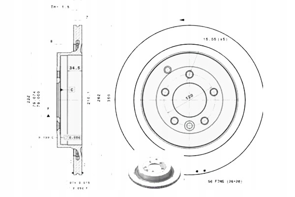 фото №3, Диск тормозная задняя land rover discovery iv range rover sport l320