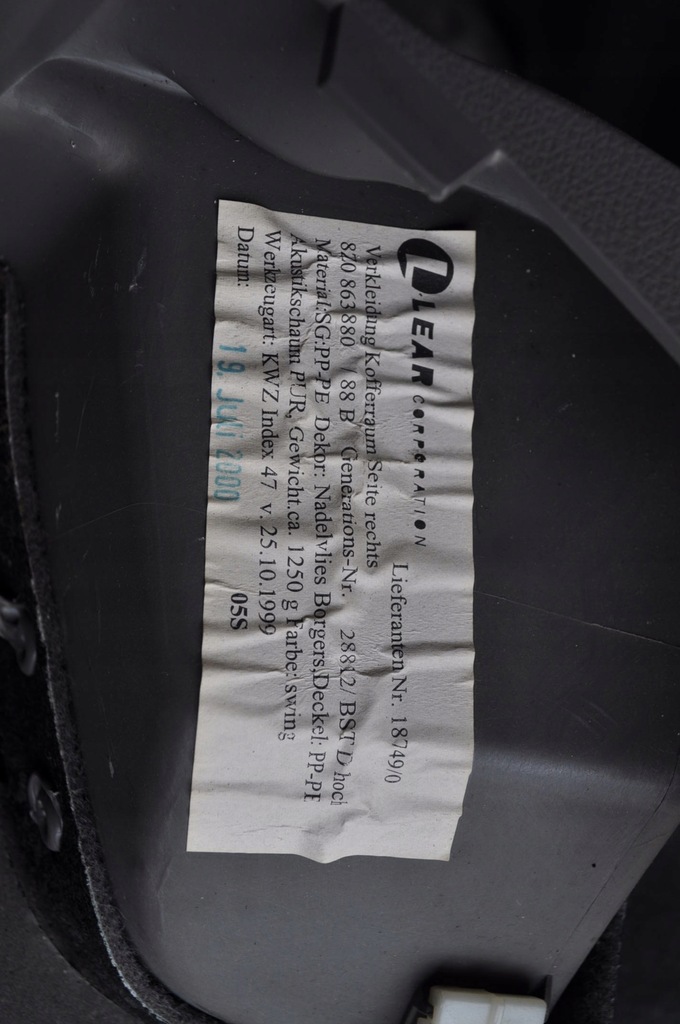 фото №8, Audi a2 обивка обшивка багажника swing