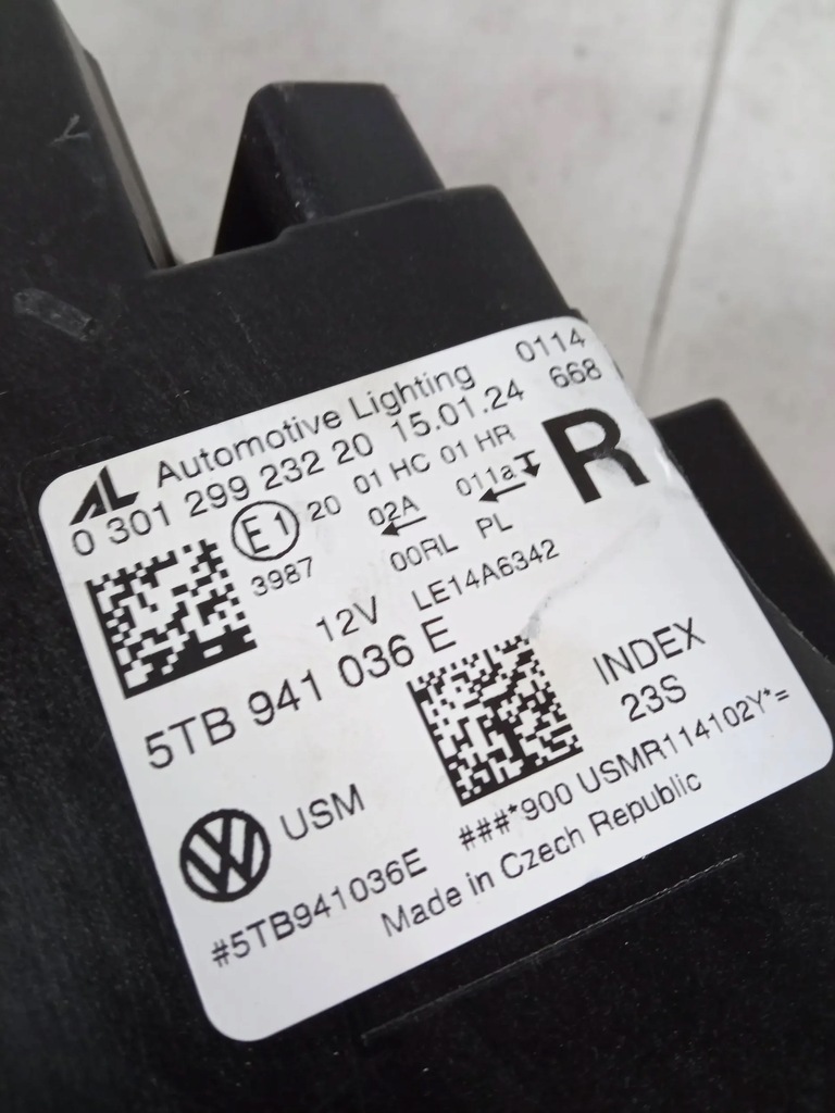 фото №11, Vw touran iii лампа правий перед передня права full led basic комплектна