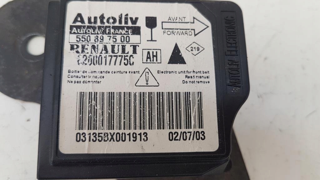 фото №3, Модуль датчик air bag renault vel satis 8200017775c