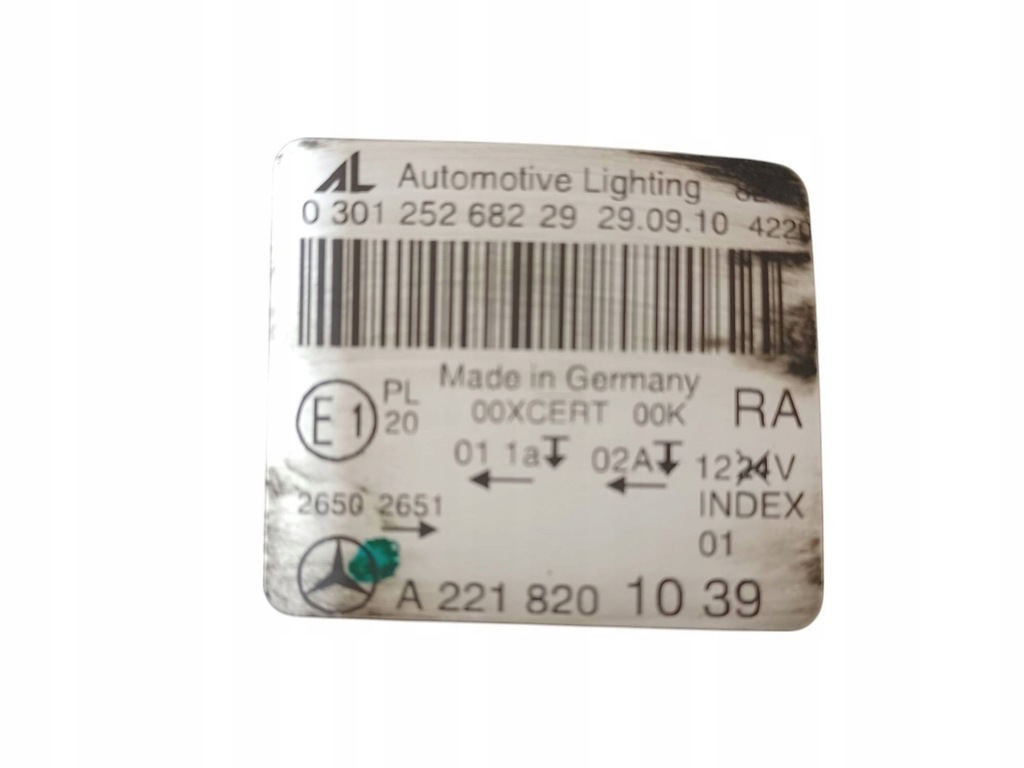 фото №10, Mercedes s w221 221 лампа права перед передня bi ксенон поворотний a2218201039