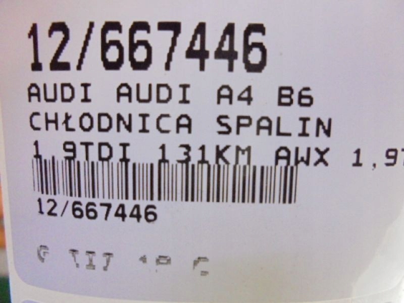 фото №8, Audi a4 b6 радіатор вихлопних газів egr 1,9tdi трубка egr