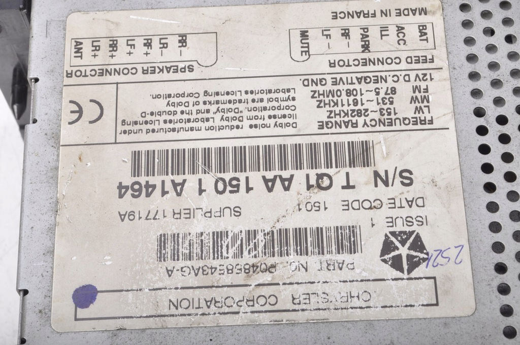 фото №9, Chrysler grand voyager iv радио cd p04858543ag