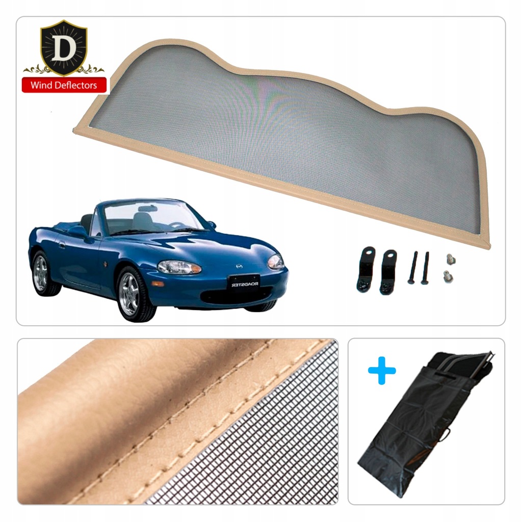 фото №1, Дефлектор ветра do mazda mx5 na/nb r-style 1989-2005 с сумка - бежевый