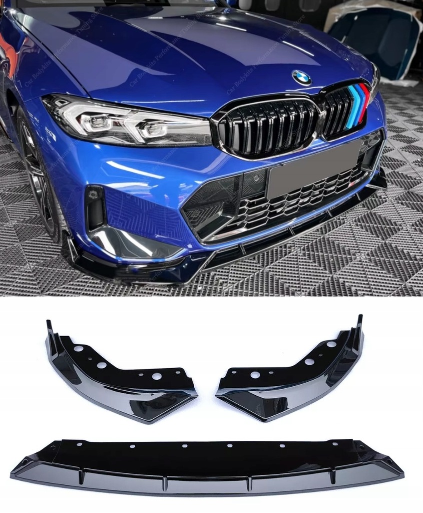 фото №13, Bmw g20 g21 lci lift 2023-2024 + накладка бампера m sport спліттер чорний