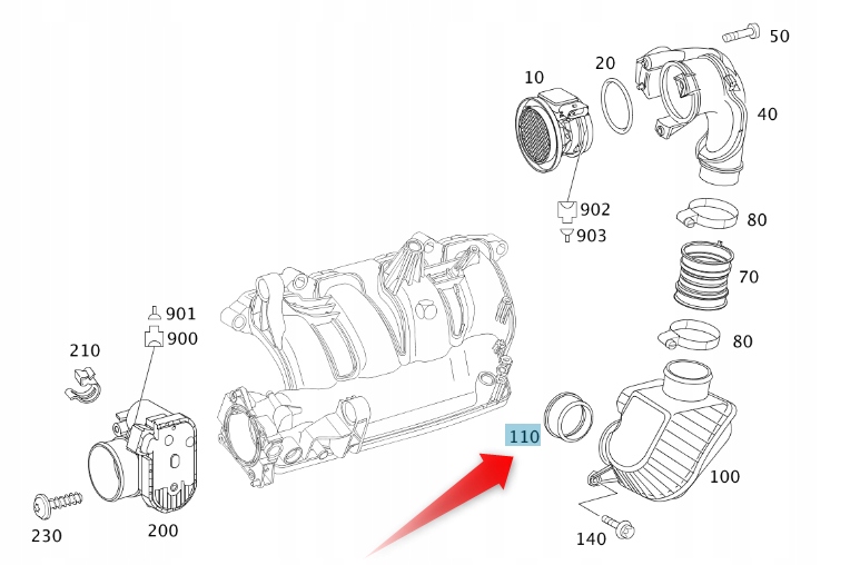 фото №1, Вкладка уплотнительная воздухозаборник m271