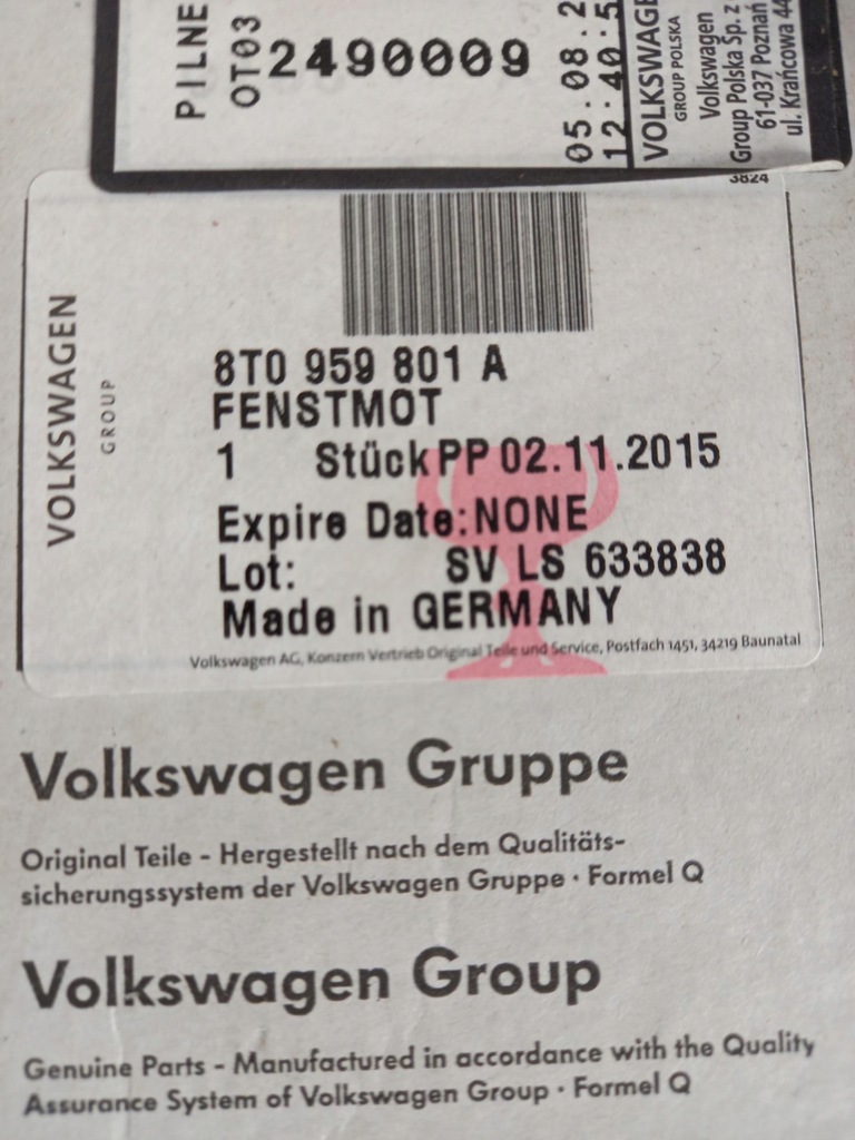 фото №6, Двигатель подъёма стекло audi a4 a5 оригинальный номер 8t0959801a