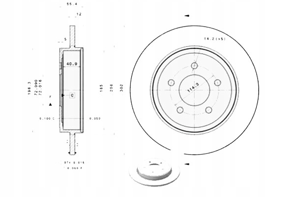 фото №7, Brembo тормозные диски kpl задняя mazda tribute ford maverick