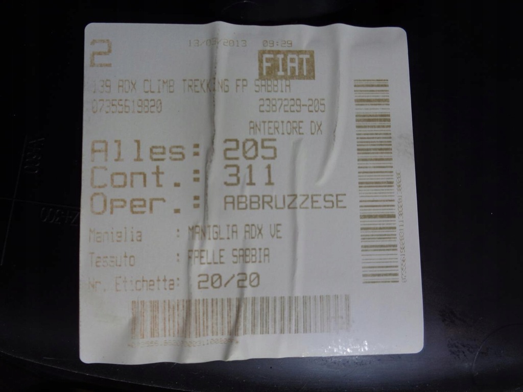 фото №12, Обшивка обивка дверь fiat panda 3 iii 2012- правый передний