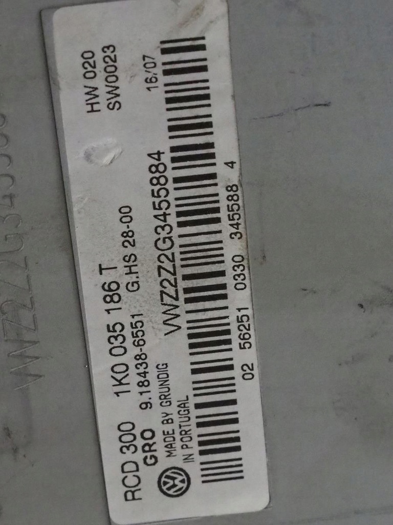 фото №13, Радио заводской 1k0035186t оригинал vw passat b6 caddy iii lift golf v