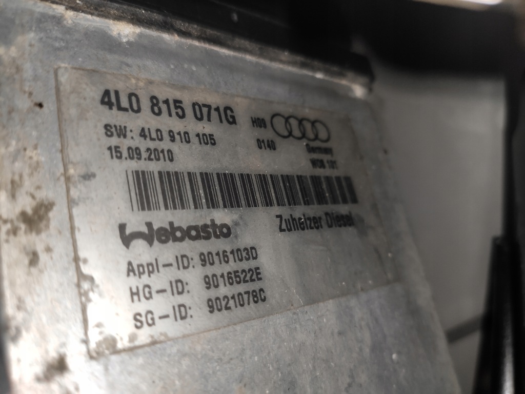 фото №15, Audi q7 4l lift webasto обігрівач стояночний додатковий обігрівач кронштейн труби oryg