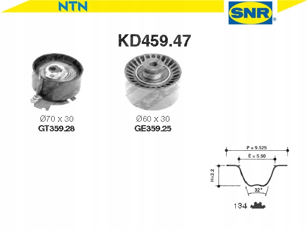 фото №2, Комплект - набір ремінь розподільного валу [snr]