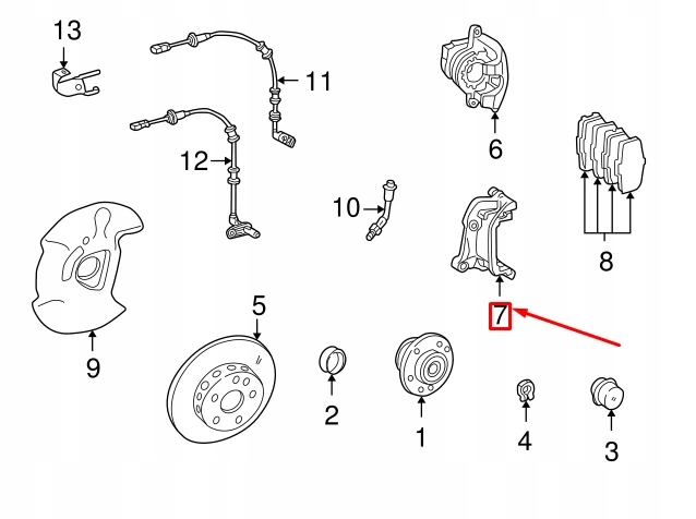 Купити Mercedes-benz slk r171 передній кронштейн супорт a0004207615