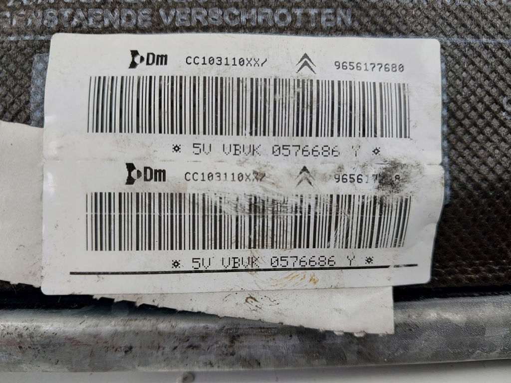 фото №5, Подушка подушка безопасности сиденье левая 9656177680 citroen c5 ii x7