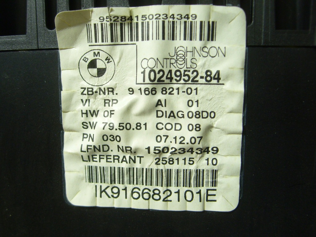 фото №6, Лічильник прилади 9166821-01 bmw 1 e87 lift europa