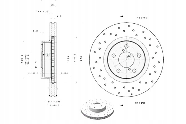 фото №1, Brembo тормозные диски тормозные перфорированные subaru brz fore