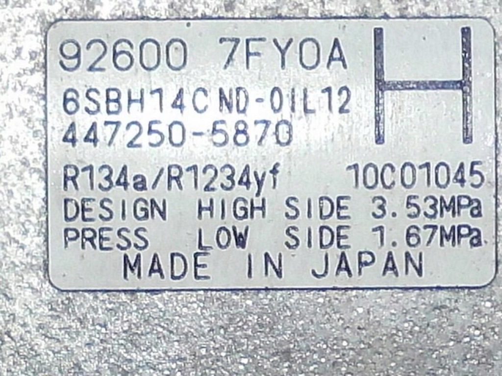 фото №6, Компрессор кондиционера x-trail t32 1.6 926007fy0a 447250-5870 6sbh14c