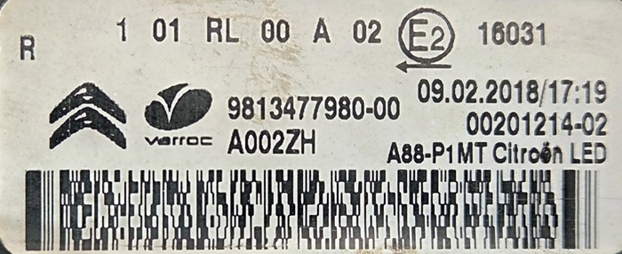 Citroen c3 aircross лампа правая перед led 9813477980-00 европа px-8092 с Разборки