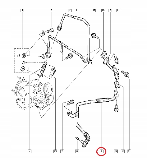 фото №6, 8200647074 renault шланг масляний r laguna iii 2.0 16v оригінальний номер