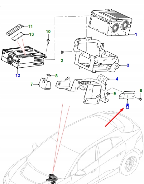 фото №1, Jaguar i-pace x590 info/entertainment module кронштейн t4k11613 original