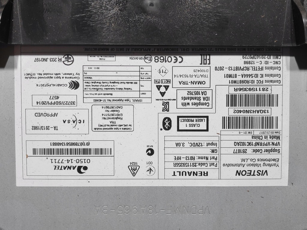 фото №7, Радио оригинальные заводской радиопроигрыватель lift renault kadjar 281159356r