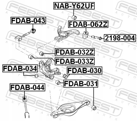 фото №3, Fdab-030 febest сайлентблок шкворень заднього ford explorer tub 2011-2013 can