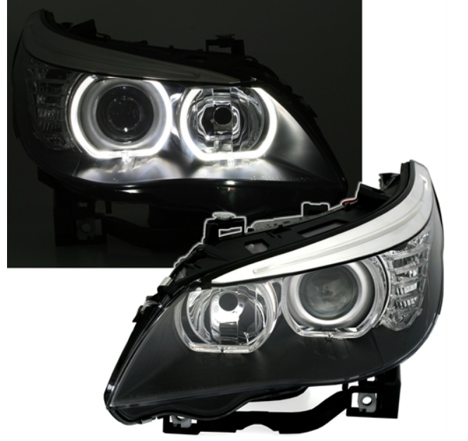 Купить Фары bmw e60 e61 03-07r белый кольца led depo + двигатели reg. бесплатно