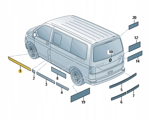 фото №3, Накладка молдинг дверь vw transporter t6 перед l