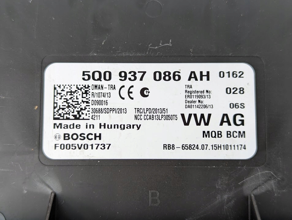фото №7, Блок управления модуль комфорта volkswagen passat b8 5q0937086ah