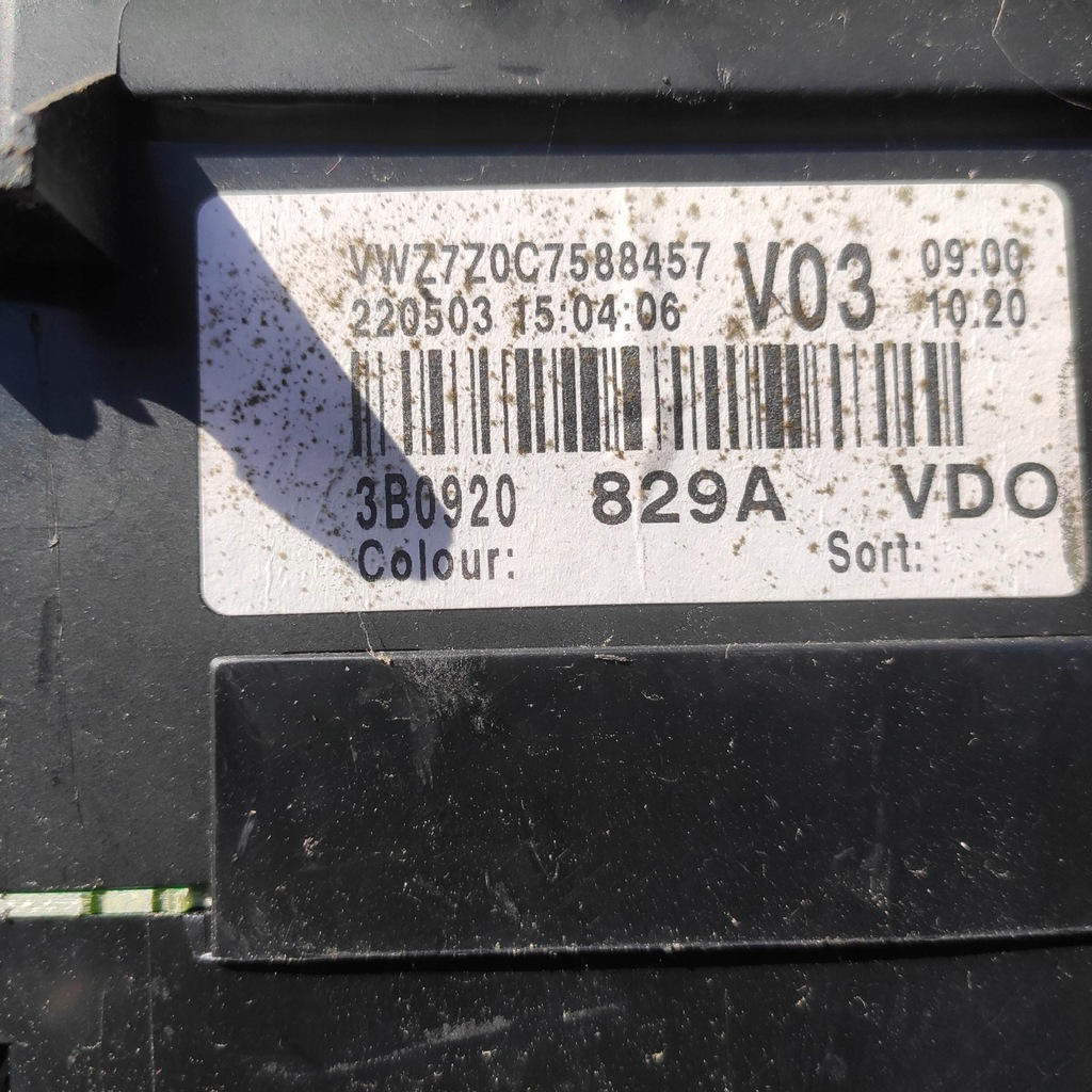 фото №6, Счетчик приборная панель vw passat b5 fl lift 1.9 tdi 3b0920829a