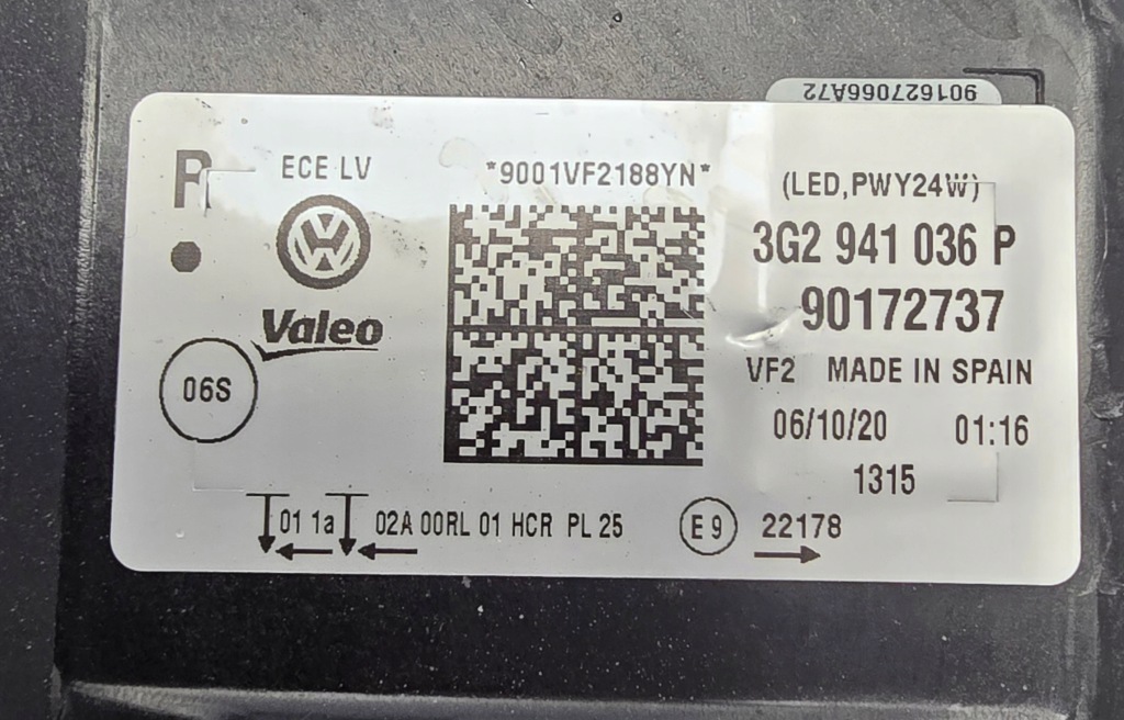 фото №14, Vw passat b8 лампа фара правый led 3g2941036p версия uk anglik