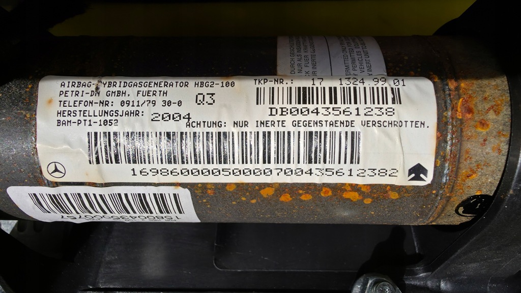 Подушка пасажира подушка безпеки mercedes a w169 європа Зі Шроту