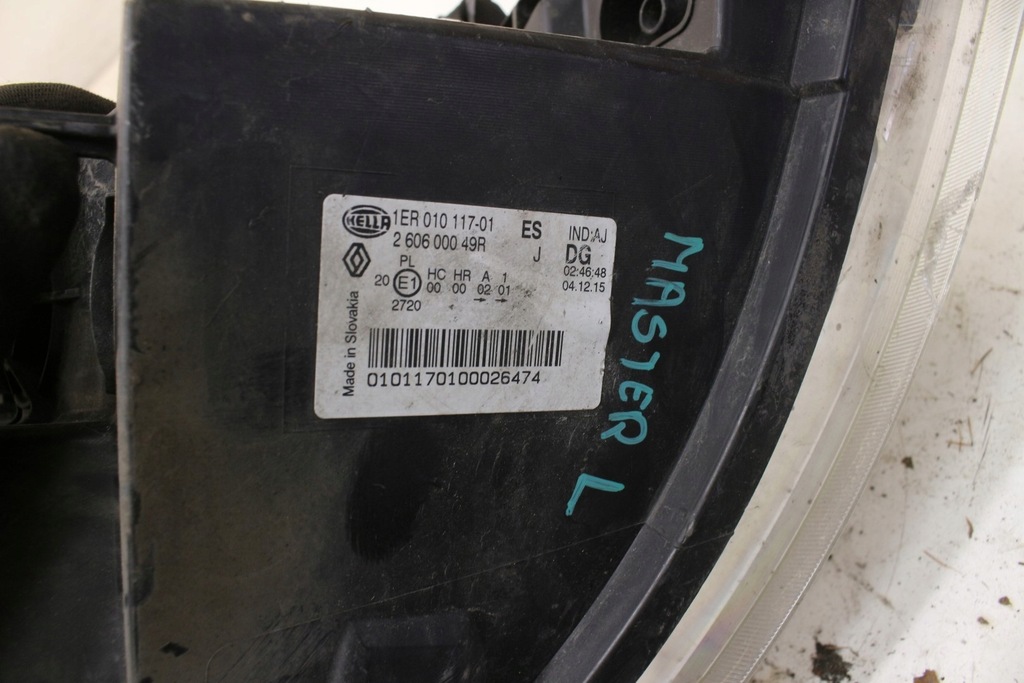 фото №12, Лампа левый перед 260600049r renault master iii movano lift europa