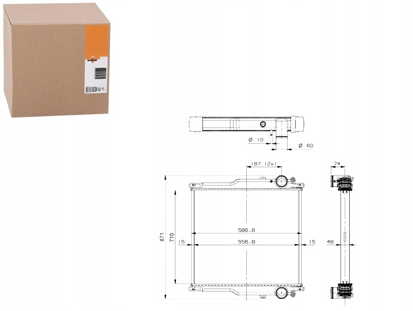 фото №1, Радиатор двигателя rvi midlum volvo fl ii d7e240-dx