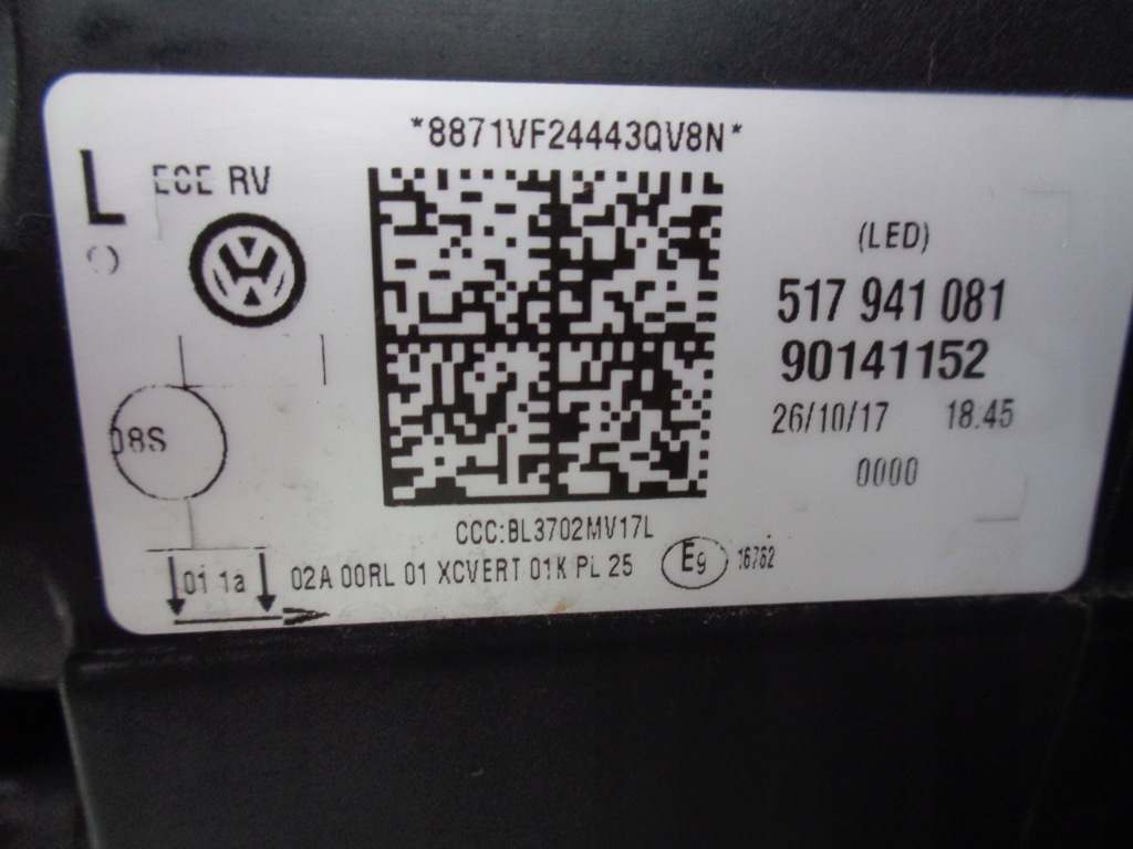 фото №12, Лампа левая фара vw golf sportsvan 510 17- lift full led