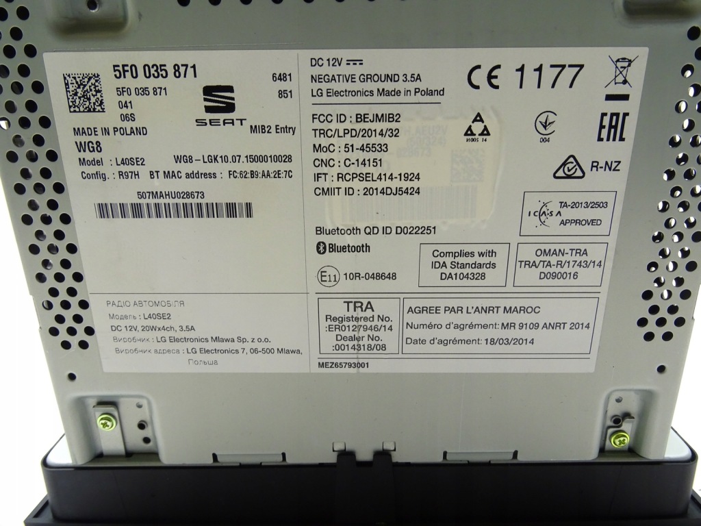 фото №9, Радіо cd mp3 5f0035871 seat leon iii tiguan ibiza iv lift