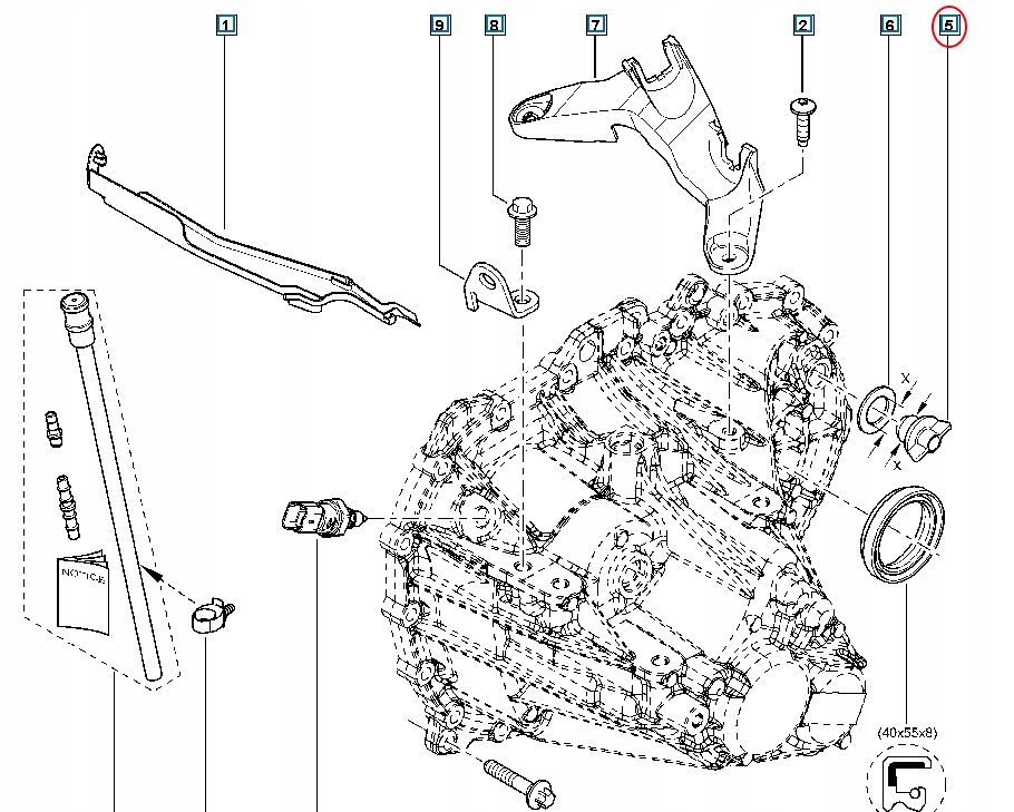 фото №4, Кришка зливу оливи коробка передач передач pf6 renault