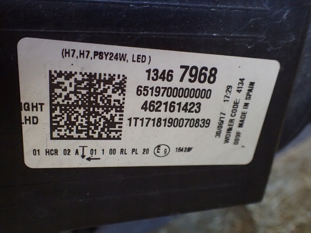 фото №2, Лампа перед права opel crossland x led 13467968