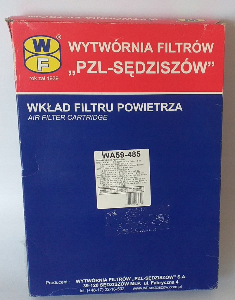 фото №1, Фільтр повітря wa59485 - pzl sędziszów