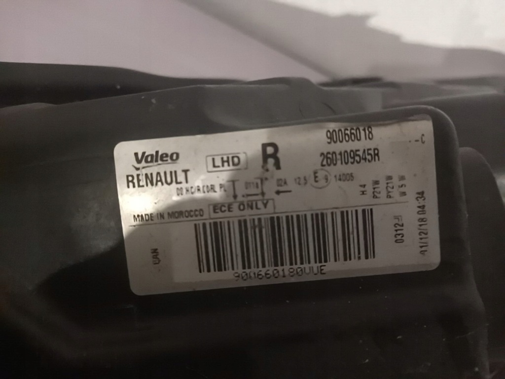 фото №8, Dacia dokker лампа передняя правая перед 12- 260109545r eu