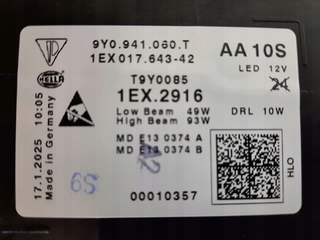 фото №14, Porsche cayenne 9y фара лампа led перед передняя правая 9y0941060t