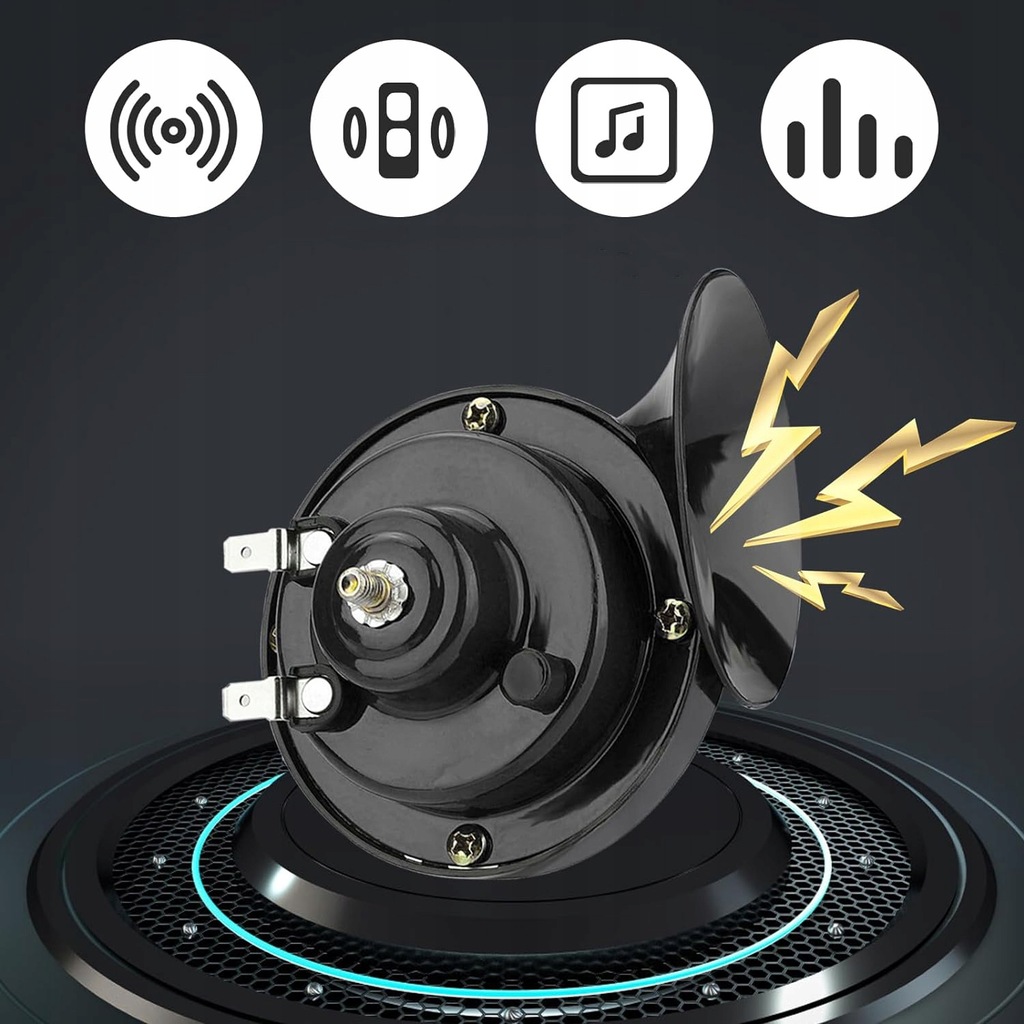 фото №8, Bardzo гучний клаксон pociągu 300 db, 1 пара wodoodpornych сигнал 12v