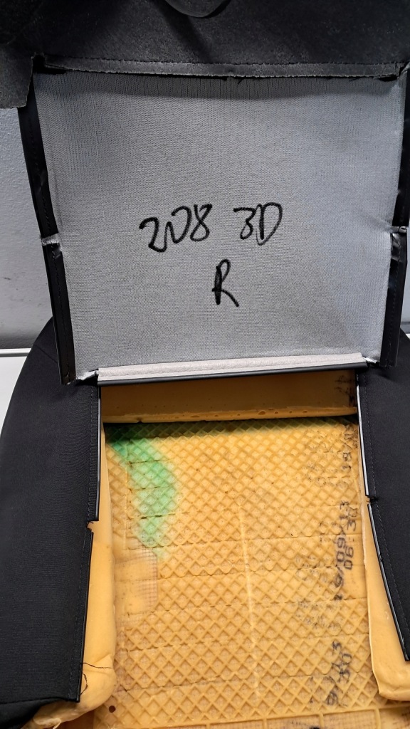 фото №8, Peugeot 208 3d обшивка спинка сидіння правий перед