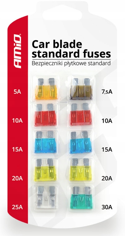 фото №1, Предохранители автомобильные płytkowe стандарт 10 szt