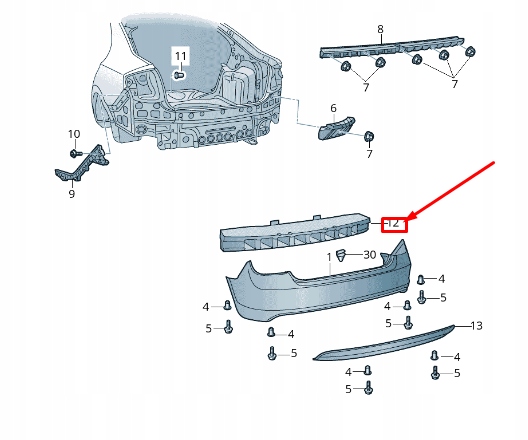 фото №1, Skoda rapid nh rear бампер усилитель foam 60u807251a