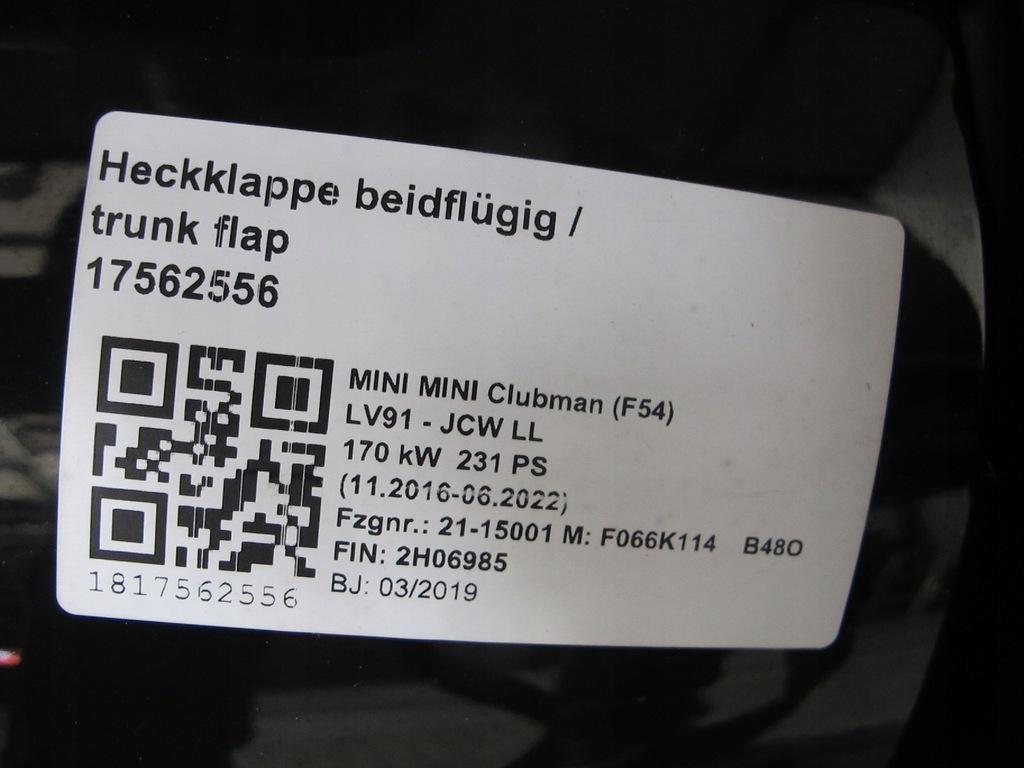 фото №4, Дверь перед задняя mini clubman f54 jcw c19