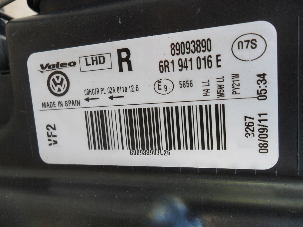 фото №9, Vw polo 6r лампа правый перед 6r1941016e