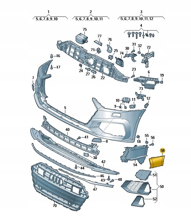 фото №1, Воздуховод воздуха бампер левая audi a7 c8 sline