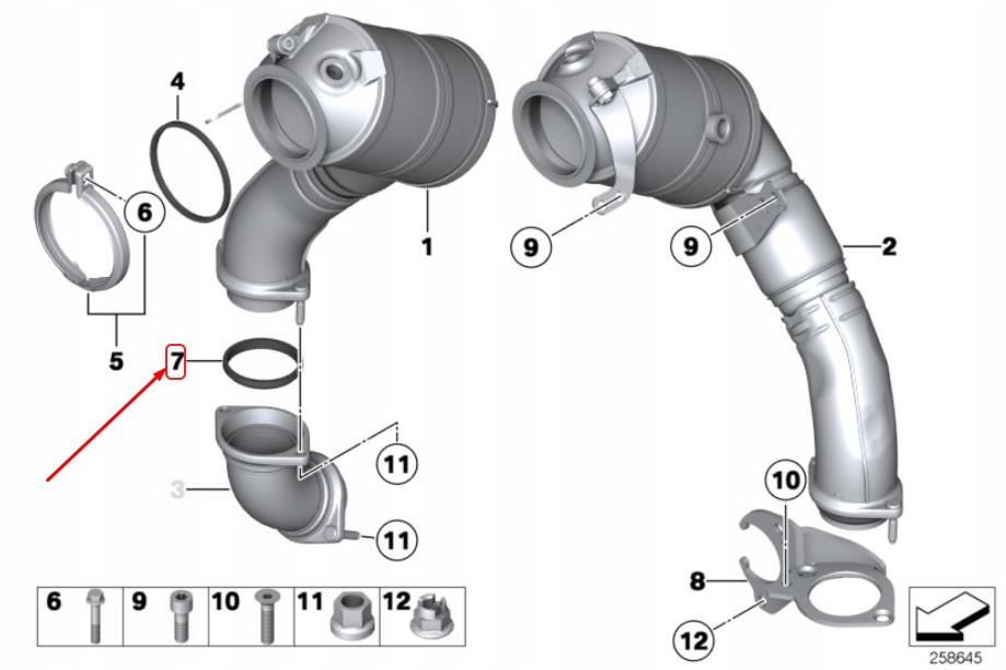 Кольцо уплотнительный системы выпускной bmw 5 f10 18307577959 7577959 Доставка
